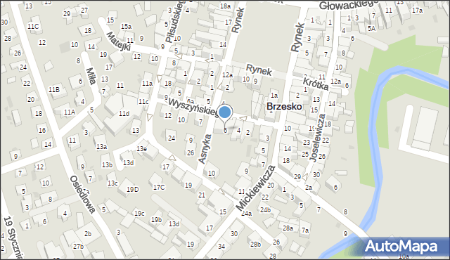 Brzesko, Wyszyńskiego Stefana, ks. kard., 6, mapa Brzesko