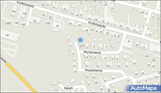 Brzesko, Wyzwolenia, 13, mapa Brzesko