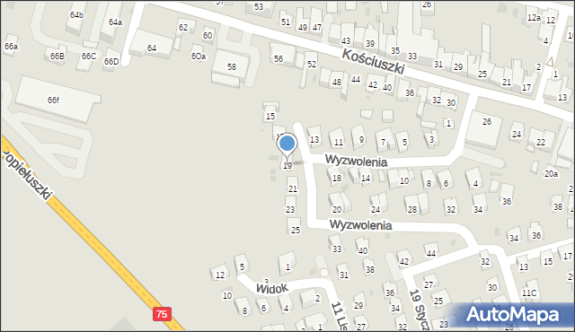 Brzesko, Wyzwolenia, 19, mapa Brzesko