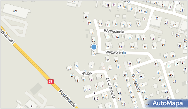 Brzesko, Wyzwolenia, 25, mapa Brzesko