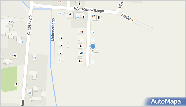Brzezie k. Sulechowa, Wyczółkowskiego Leona, 8n, mapa Brzezie k. Sulechowa