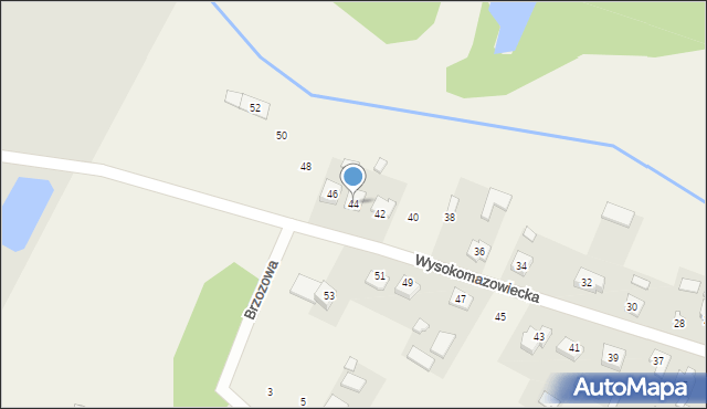 Brzóski-Falki, Wysokomazowiecka, 44, mapa Brzóski-Falki