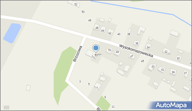Brzóski-Falki, Wysokomazowiecka, 53, mapa Brzóski-Falki