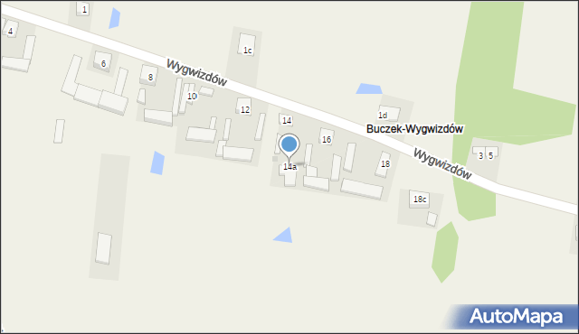 Buczek, Wygwizdów, 14a, mapa Buczek