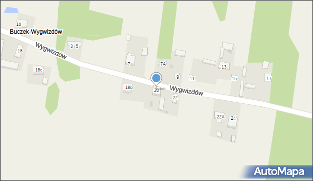 Buczek, Wygwizdów, 20, mapa Buczek