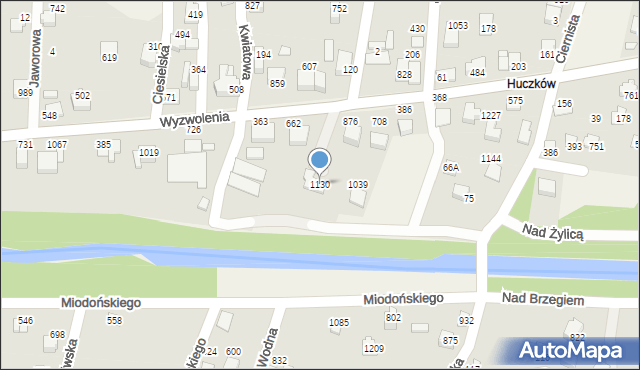 Buczkowice, Wyzwolenia, 1130, mapa Buczkowice