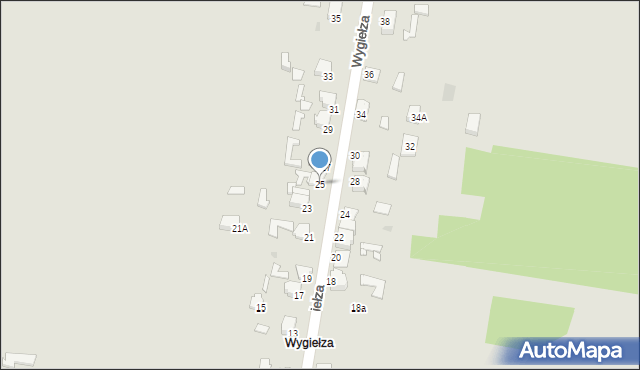 Bukowno, Wygiełza, 25, mapa Bukowno