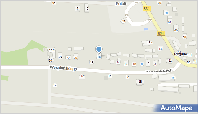 Bychawa, Wyspiańskiego Stanisława, 16, mapa Bychawa