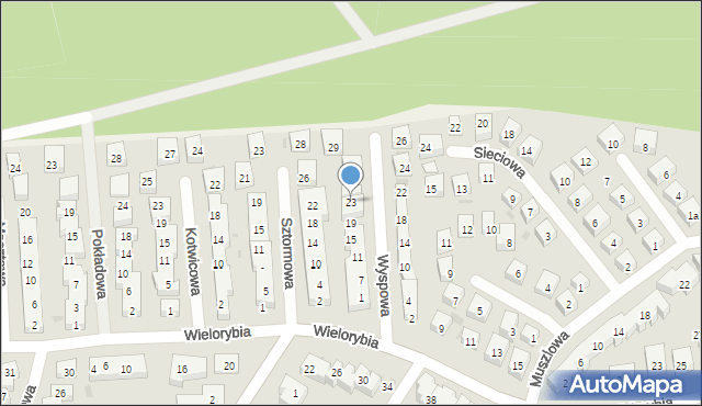 Bydgoszcz, Wyspowa, 23, mapa Bydgoszczy