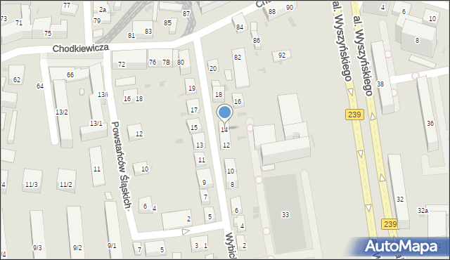 Bydgoszcz, Wybickiego Józefa, gen., 14, mapa Bydgoszczy