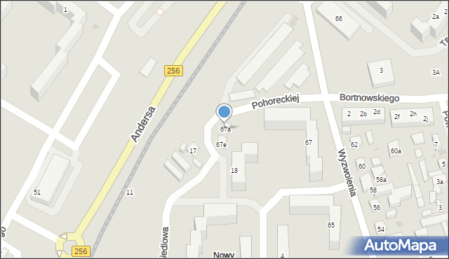 Bydgoszcz, Wyzwolenia, 67d, mapa Bydgoszczy