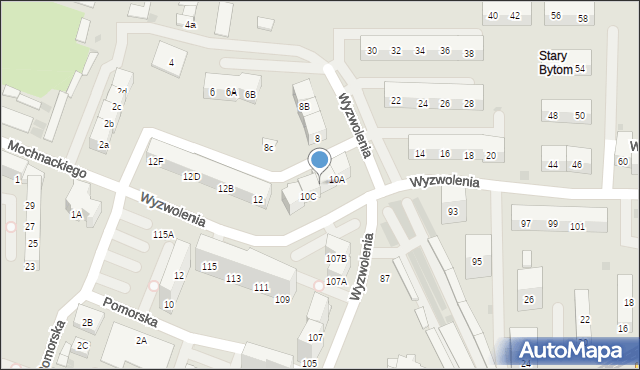 Bytom, Wyzwolenia, 10B, mapa Bytomia