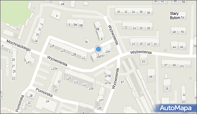 Bytom, Wyzwolenia, 10C, mapa Bytomia