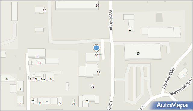 Bytów, Wybickiego Józefa, gen., 20, mapa Bytów