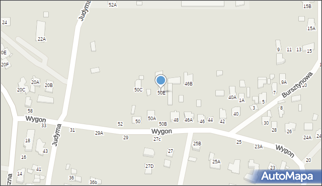 Chełm, Wygon, 50E, mapa Chełma