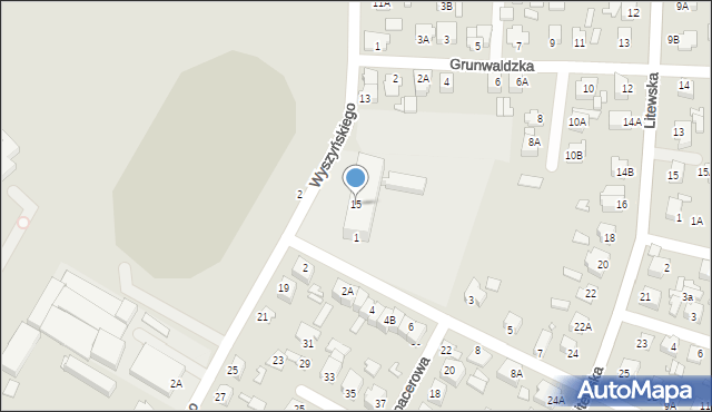 Chełm, Wyszyńskiego Stefana, ks. prym. kard., 15, mapa Chełma