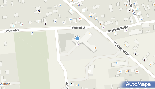 Chodkowo-Działki, Wyszogrodzka, 1A, mapa Chodkowo-Działki