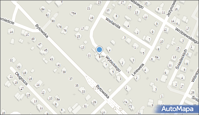 Chojnice, Wybickiego Józefa, gen., 9, mapa Chojnic