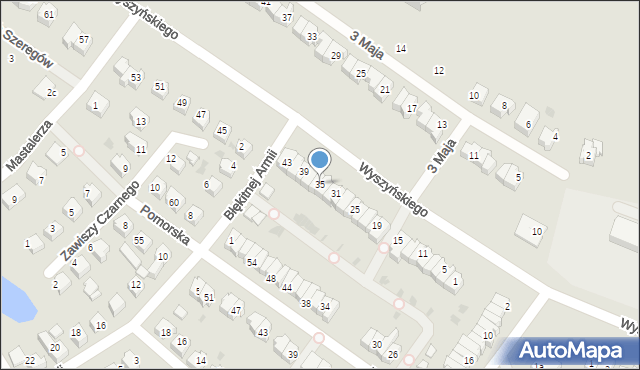 Chojnice, Wyszyńskiego Stefana, ks. kard., 35, mapa Chojnic