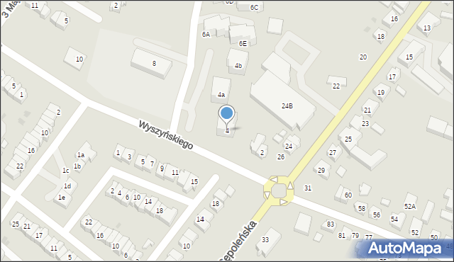 Chojnice, Wyszyńskiego Stefana, ks. kard., 4, mapa Chojnic