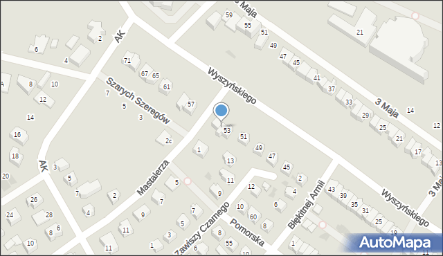 Chojnice, Wyszyńskiego Stefana, ks. kard., 55, mapa Chojnic