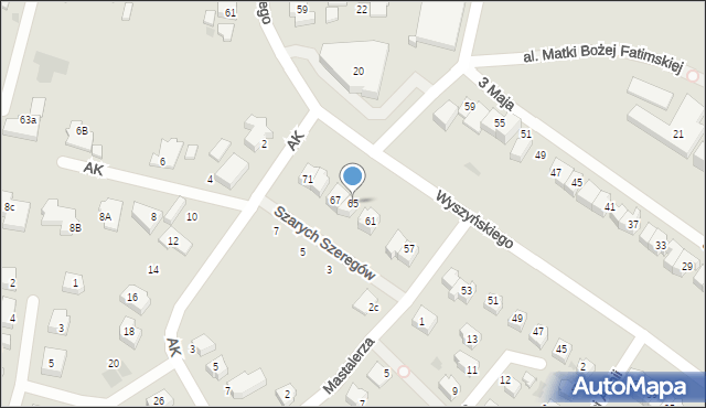 Chojnice, Wyszyńskiego Stefana, ks. kard., 65, mapa Chojnic