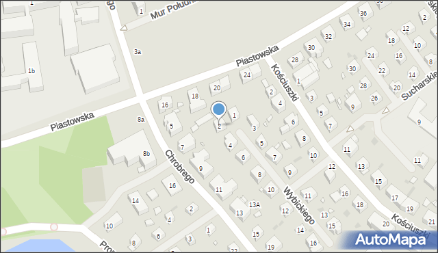 Choszczno, Wybickiego Józefa, gen., 2, mapa Choszczno