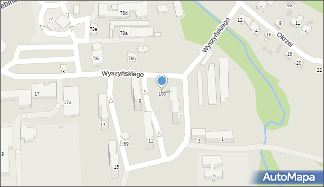 Chrzanów, Wyszyńskiego Stefana, ks. kard., 100, mapa Chrzanów
