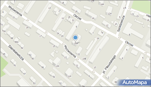 Ciechanów, Wyzwolenia, 10A, mapa Ciechanów