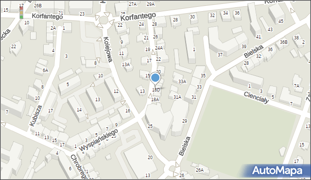 Cieszyn, Wyspiańskiego Stanisława, 18D, mapa Cieszyna