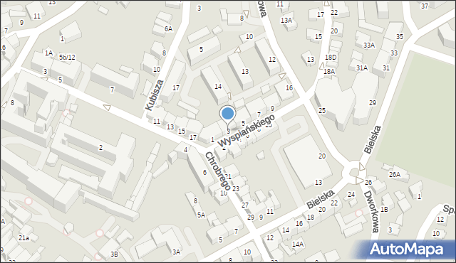 Cieszyn, Wyspiańskiego Stanisława, 3, mapa Cieszyna