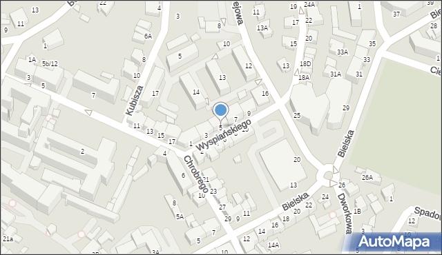 Cieszyn, Wyspiańskiego Stanisława, 5, mapa Cieszyna