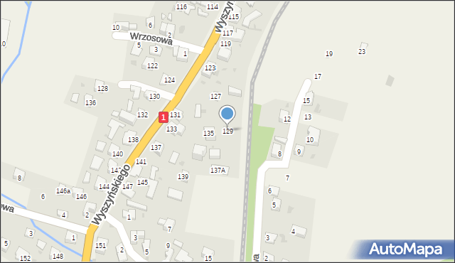 Cisiec, Wyszyńskiego Stefana, ks. prym. kard., 129, mapa Cisiec