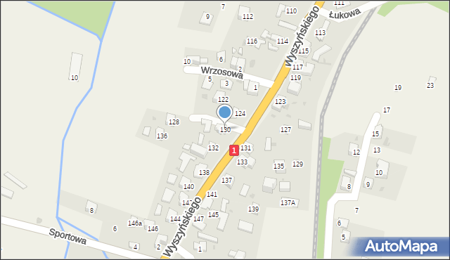 Cisiec, Wyszyńskiego Stefana, ks. prym. kard., 130, mapa Cisiec