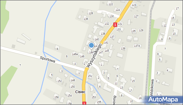 Cisiec, Wyszyńskiego Stefana, ks. prym. kard., 144, mapa Cisiec