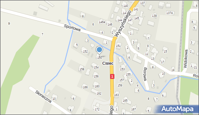 Cisiec, Wyszyńskiego Stefana, ks. prym. kard., 150, mapa Cisiec