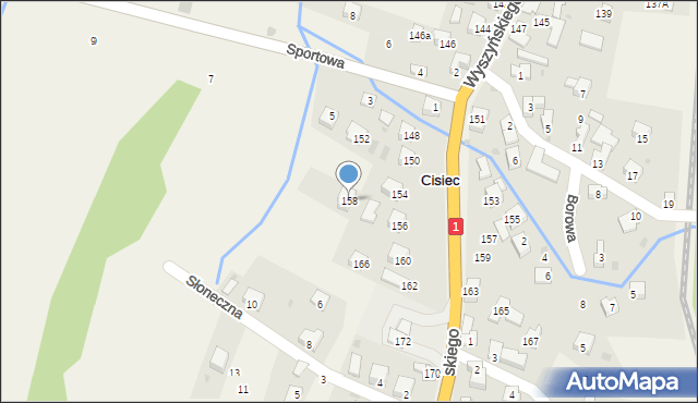 Cisiec, Wyszyńskiego Stefana, ks. prym. kard., 158, mapa Cisiec