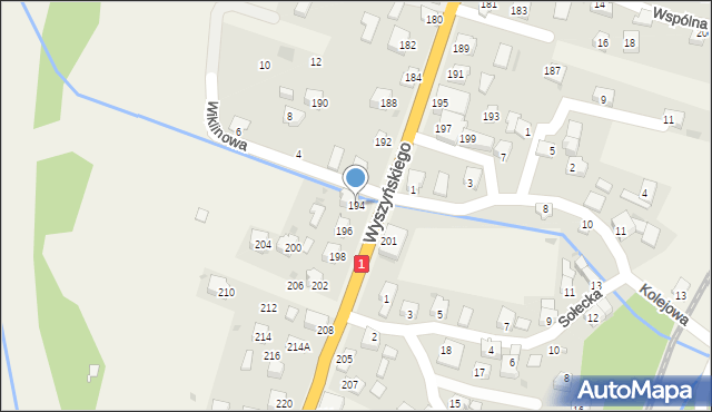 Cisiec, Wyszyńskiego Stefana, ks. prym. kard., 194, mapa Cisiec