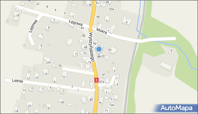 Cisiec, Wyszyńskiego Stefana, ks. prym. kard., 65, mapa Cisiec