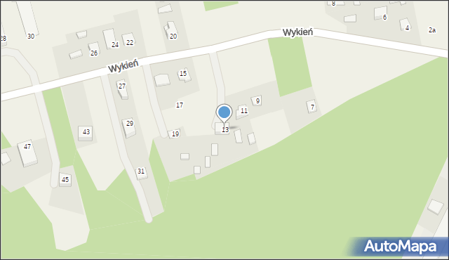 Ćmińsk, Wykień, 13, mapa Ćmińsk