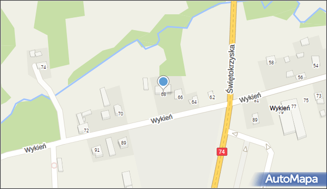 Ćmińsk, Wykień, 68, mapa Ćmińsk