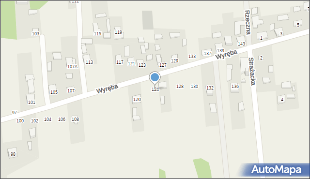 Ćmińsk, Wyręba, 124, mapa Ćmińsk