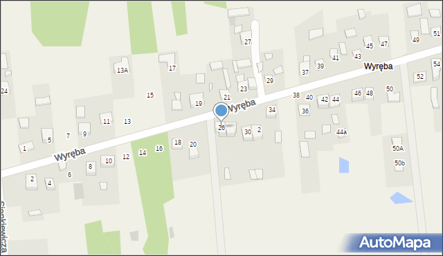 Ćmińsk, Wyręba, 26, mapa Ćmińsk