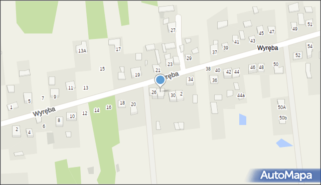 Ćmińsk, Wyręba, 28, mapa Ćmińsk
