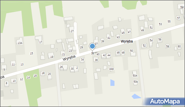 Ćmińsk, Wyręba, 38, mapa Ćmińsk