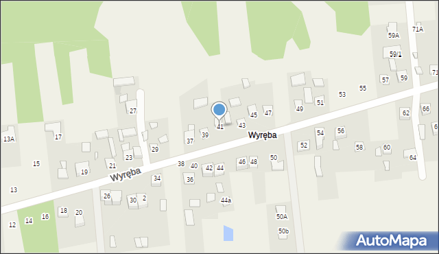 Ćmińsk, Wyręba, 41, mapa Ćmińsk