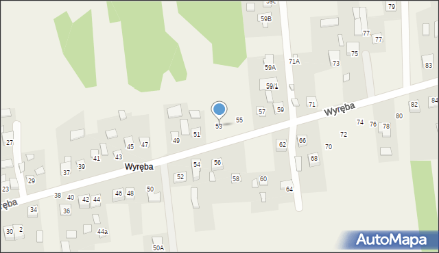 Ćmińsk, Wyręba, 53, mapa Ćmińsk