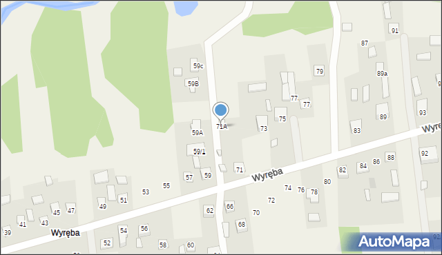 Ćmińsk, Wyręba, 71A, mapa Ćmińsk