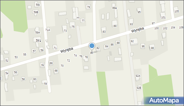 Ćmińsk, Wyręba, 80, mapa Ćmińsk