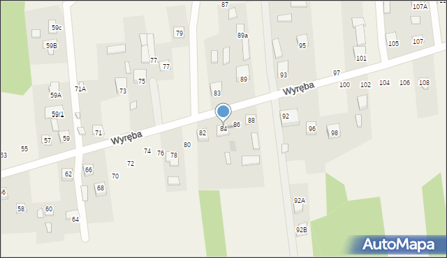 Ćmińsk, Wyręba, 84, mapa Ćmińsk